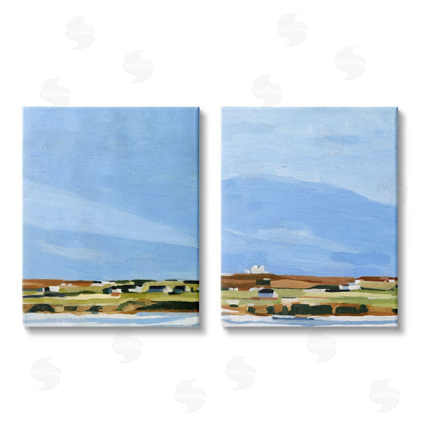 stupell industries Emma Scarvey | Abstract Seaside Town Landscape Wall Art