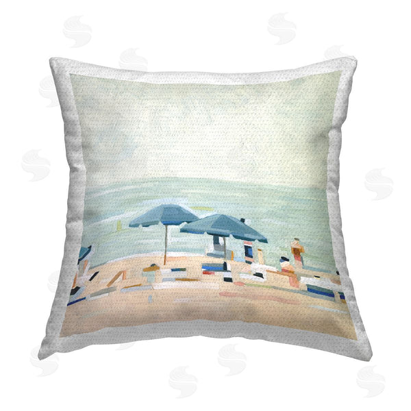 Stupell Industries Emma Scarvey | Abstract Summer Beachgoers Printed Throw Pillow