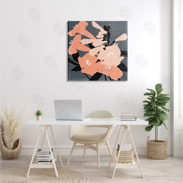 Stupell Industries Emma Scarvey | Pink Pop Lilies Over Dark Grey Neutral Branches Wall Art