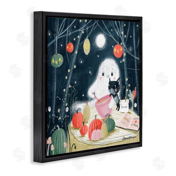 Stupell Industries Emma Valenghi | Cat & Ghost Baking Pumpkin Cake Wall Art