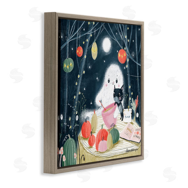 Stupell Industries Emma Valenghi | Cat & Ghost Baking Pumpkin Cake Wall Art