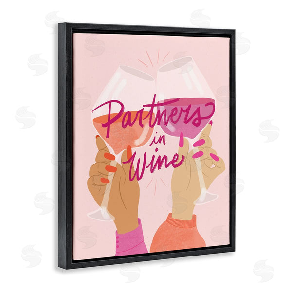 Stupell Industries EmmaKisstina | Wine Partners Text Glam Sassy Friends Calligraphy Wall Art