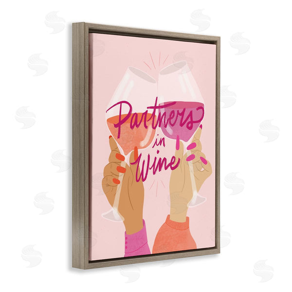 Stupell Industries EmmaKisstina | Wine Partners Text Glam Sassy Friends Calligraphy Wall Art