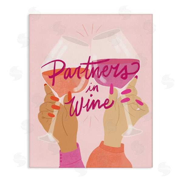 stupell industries EmmaKisstina | Wine Partners Text Glam Sassy Friends Calligraphy Wall Art