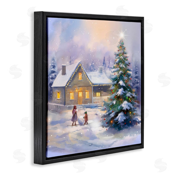 Stupell Industries Enrico McGarrigle | Children Building Snowman Wall Art