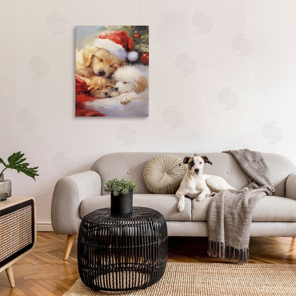 Stupell Industries Enrico McGarrigle | Christmas Puppies By Tree Wall Art