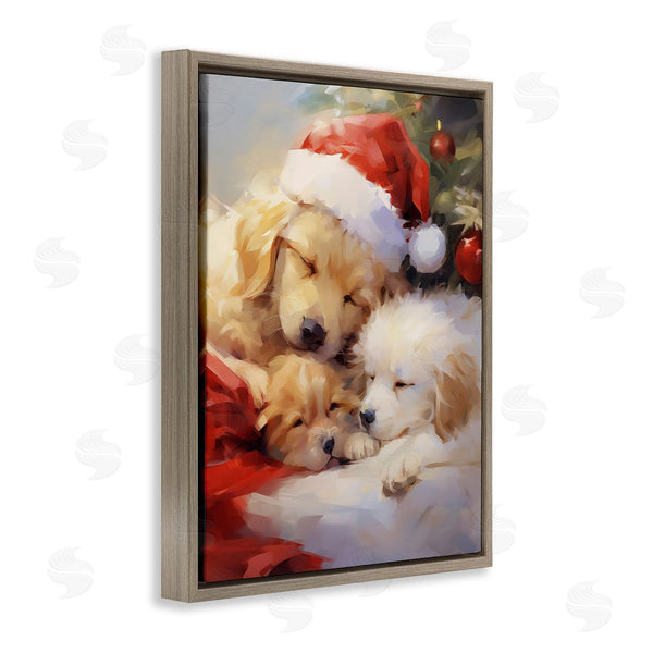 Stupell Industries Enrico McGarrigle | Christmas Puppies By Tree Wall Art