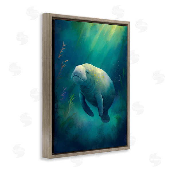 Stupell Industries Enrico McGarrigle | Manatee Underwater View