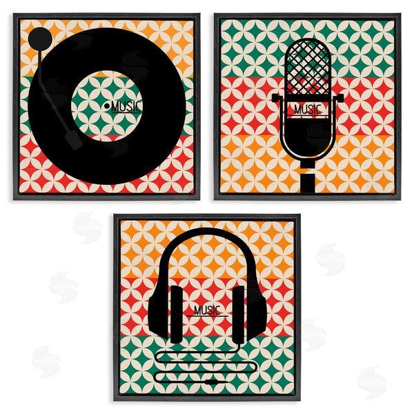 Stupell Industries Enrique Rodriguez | Iconic Music Symbols Geometric Pattern Wall Art