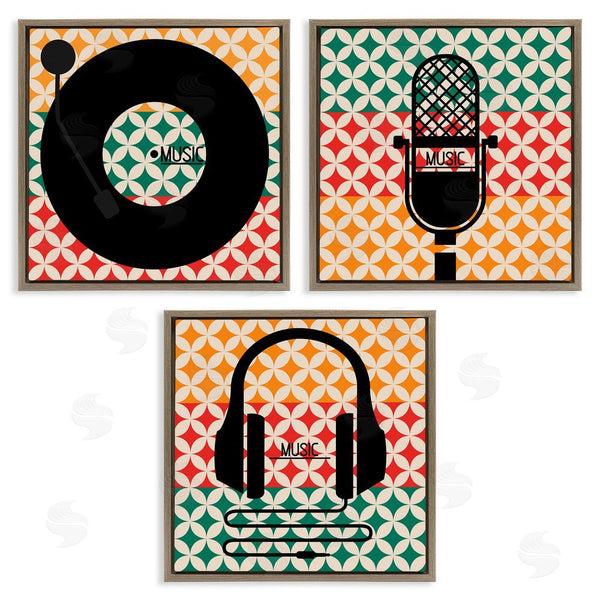 Stupell Industries Enrique Rodriguez | Iconic Music Symbols Geometric Pattern Wall Art