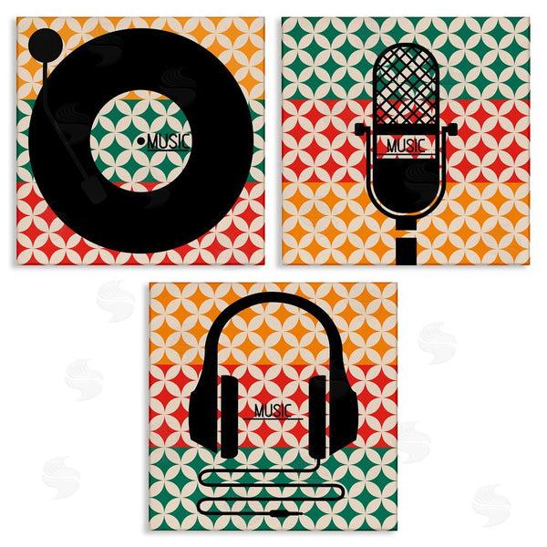 stupell industries Enrique Rodriguez | Iconic Music Symbols Geometric Pattern Wall Art