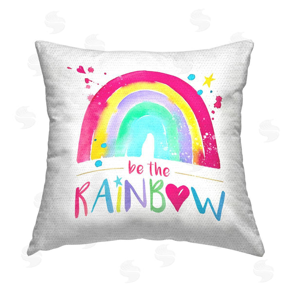 Stupell Industries Enya Todd | Be The Rainbow Phrase Printed Throw Pillow