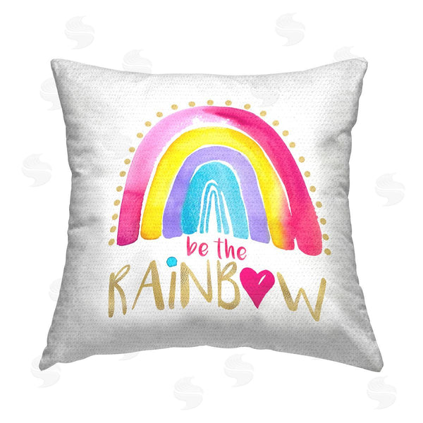 Stupell Industries Enya Todd | Be The Rainbow Uplifting Printed Throw Pillow