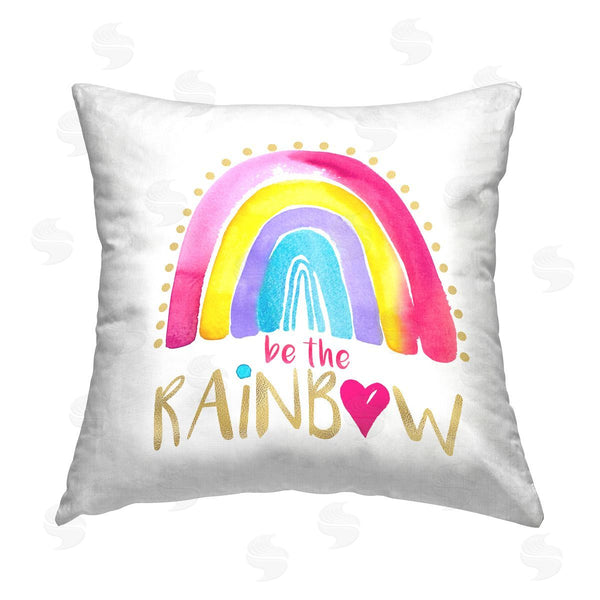 stupell industries Enya Todd | Be The Rainbow Uplifting Printed Throw Pillow
