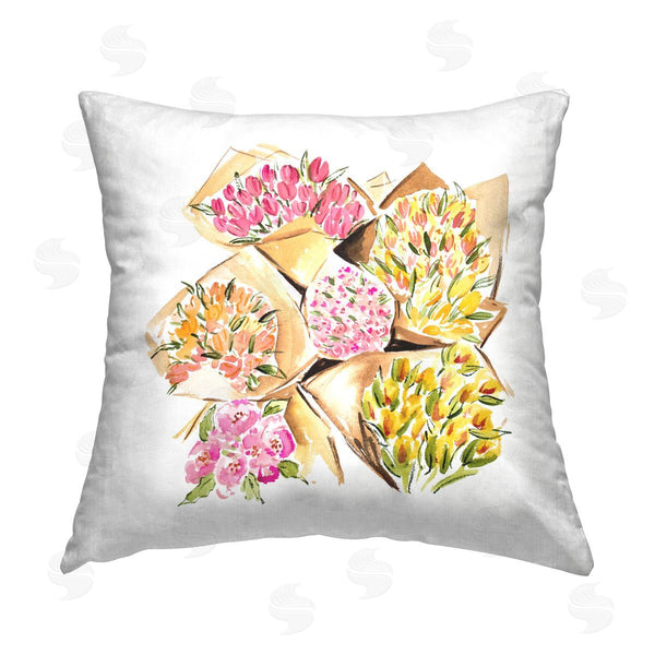 stupell industries Enya Todd | Bundle of Bouquets Printed Throw Pillow