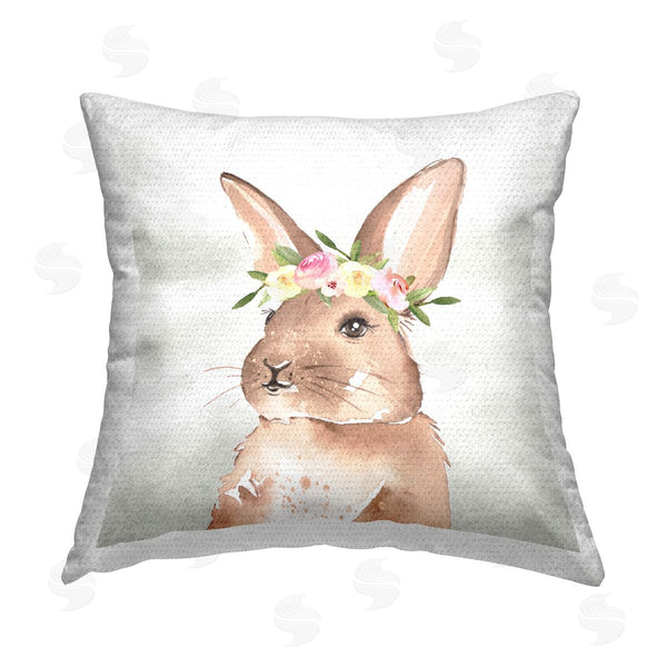 Stupell Industries Enya Todd | Bunny With Flower Crown Printed Throw Pillow