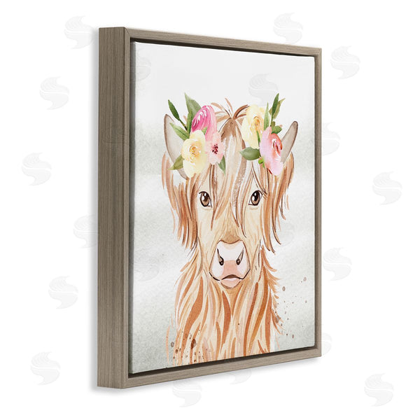 Stupell Industries Enya Todd | Cattle & Floral Garland Wall Art