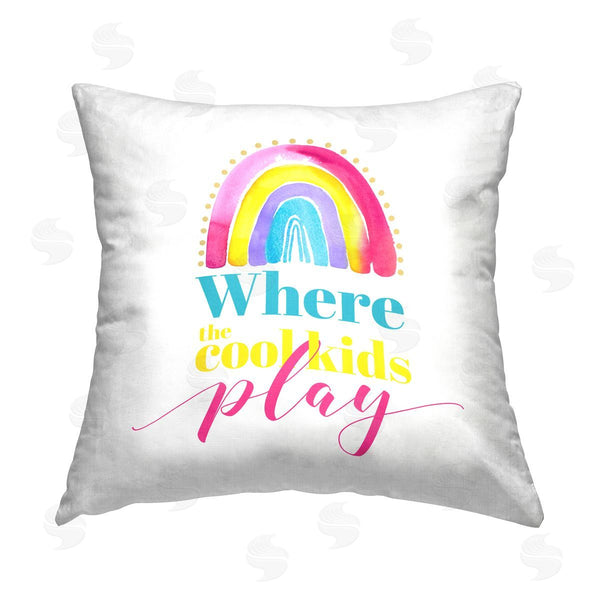 stupell industries Enya Todd | Cool Kids Play Phrase Printed Throw Pillow