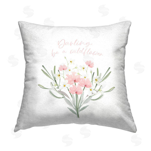 Stupell Industries Enya Todd | Darling Be A Wildflower Phrase Printed Throw Pillow