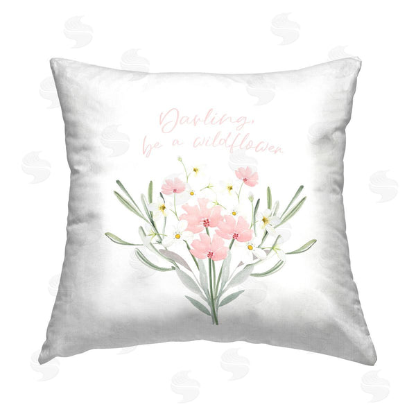 stupell industries Enya Todd | Darling Be A Wildflower Phrase Printed Throw Pillow