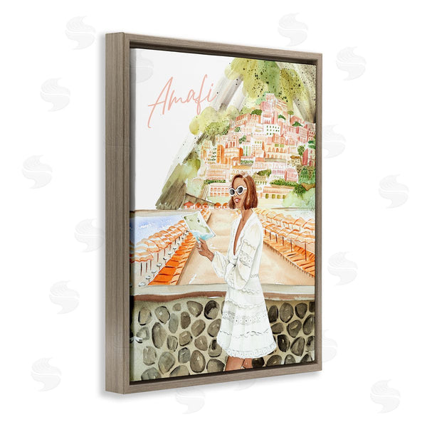Stupell Industries Enya Todd | Girl At Amalfi Coast Wall Art