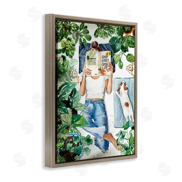 Stupell Industries Enya Todd | Girl Reading Book With Dog Wall Art