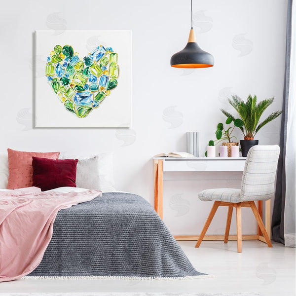Stupell Industries Enya Todd | Green Gemstones Heart Wall Art