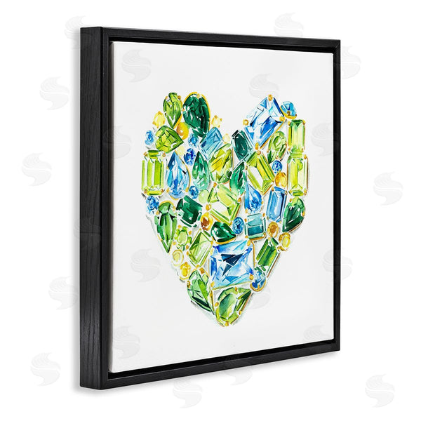 Stupell Industries Enya Todd | Green Gemstones Heart Wall Art