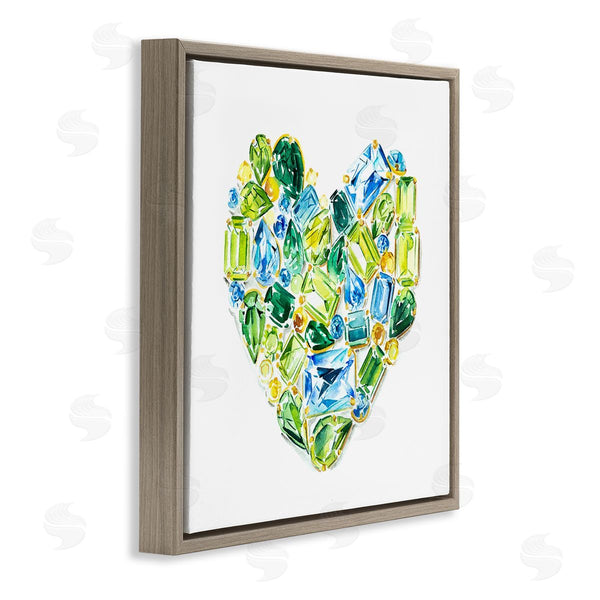 Stupell Industries Enya Todd | Green Gemstones Heart Wall Art