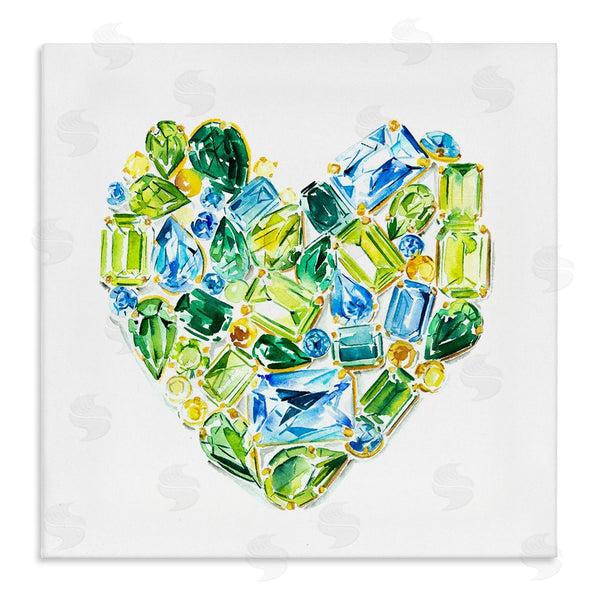 stupell industries Enya Todd | Green Gemstones Heart Wall Art