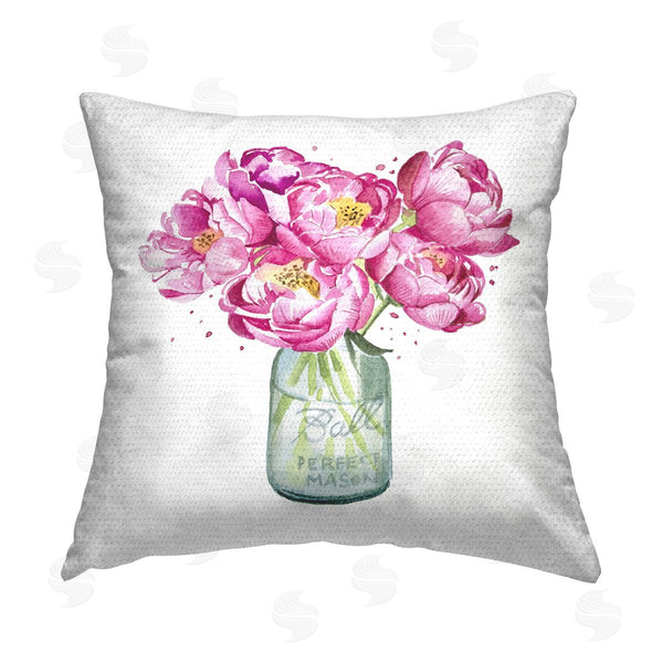 Stupell Industries Enya Todd | Pink Peony Jar Printed Throw Pillow