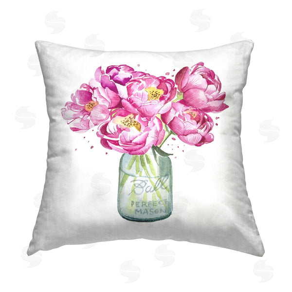 stupell industries Enya Todd | Pink Peony Jar Printed Throw Pillow