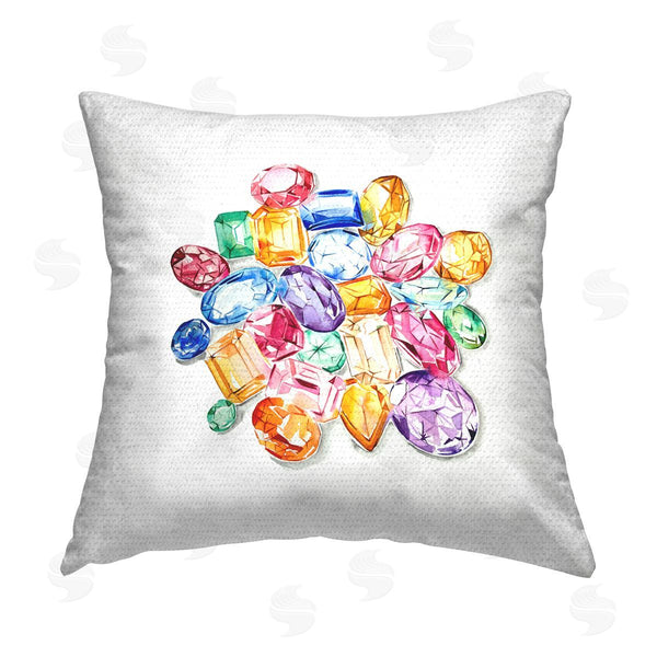Stupell Industries Enya Todd | Various Jewels Gemstones Printed Throw Pillow