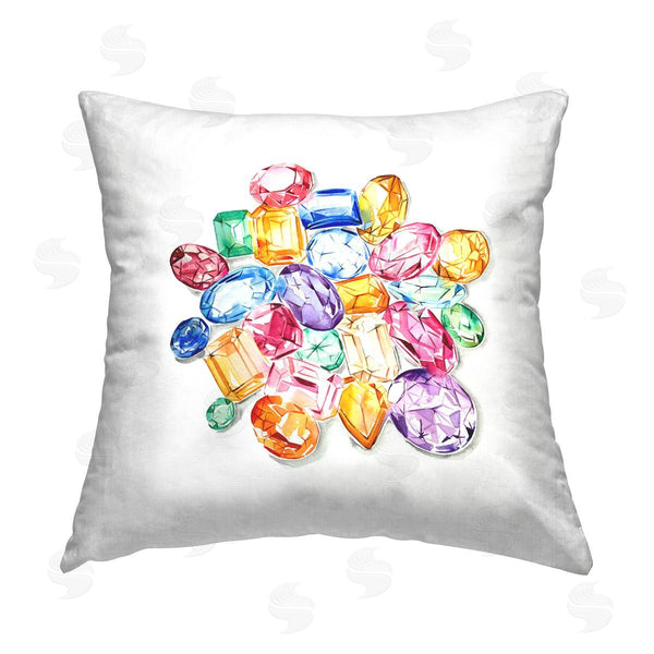 stupell industries Enya Todd | Various Jewels Gemstones Printed Throw Pillow