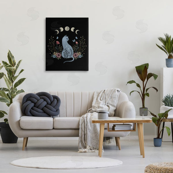 Stupell Industries Episodic Drawings | Cat & Moon Phases Wall Art