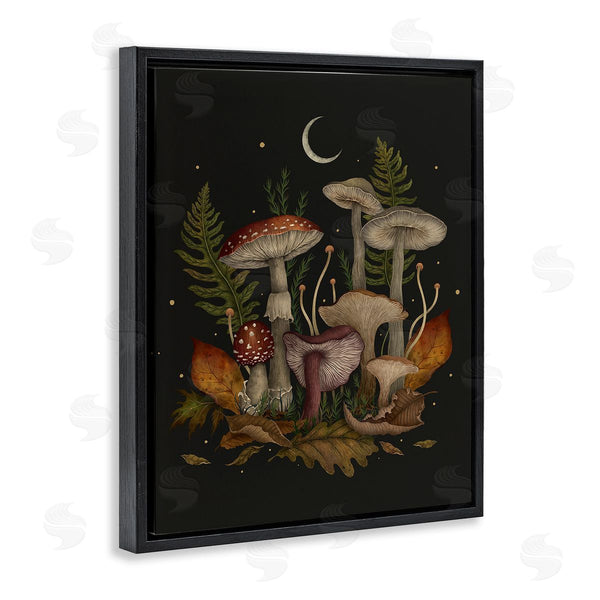 Stupell Industries Episodic Drawings | Dark Mushrooms With Moon Wall Art