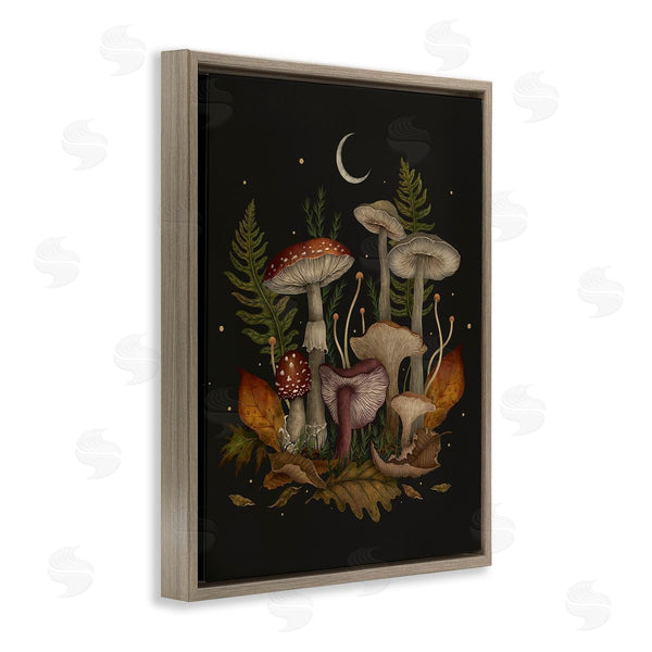 Stupell Industries Episodic Drawings | Dark Mushrooms With Moon Wall Art