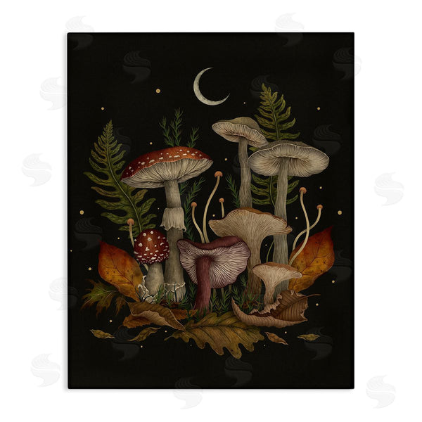 stupell industries Episodic Drawings | Dark Mushrooms with Moon Wall Art