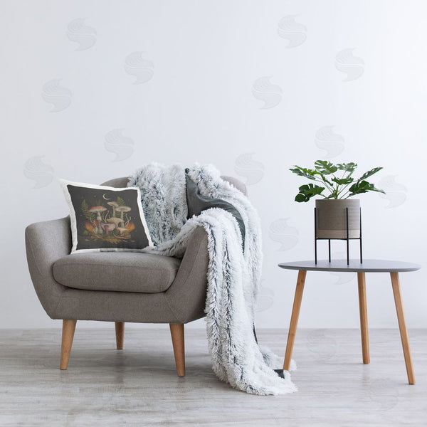 Stupell Industries Episodic Drawings | Detailed Woodland Mushrooms Printed Throw Pillow