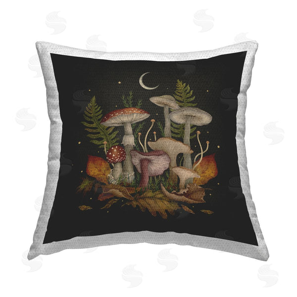 Stupell Industries Episodic Drawings | Detailed Woodland Mushrooms Printed Throw Pillow