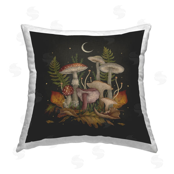 stupell industries Episodic Drawings | Detailed Woodland Mushrooms Printed Throw Pillow