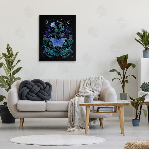 Stupell Industries Episodic Drawings | Floral Night Sky Butterfly Wall Art