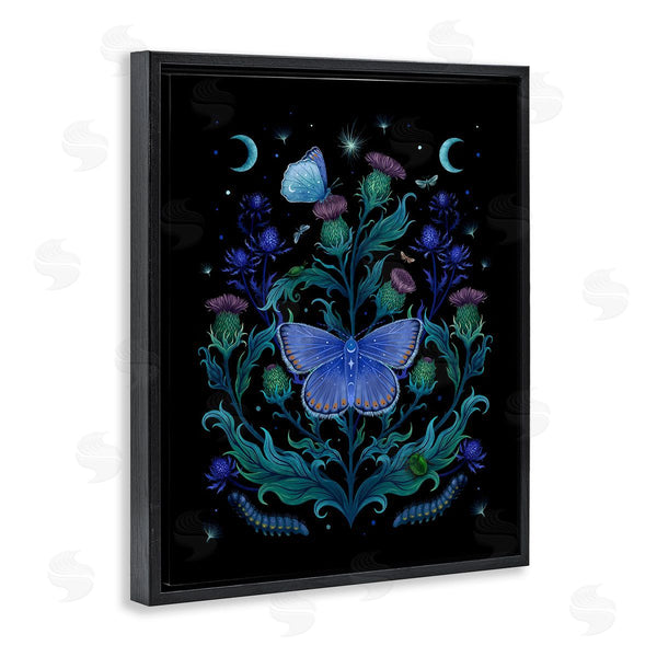 Stupell Industries Episodic Drawings | Floral Night Sky Butterfly Wall Art