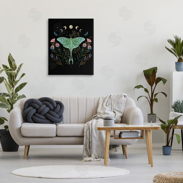 Stupell Industries Episodic Drawings | Luna Moth With Florals Wall Art