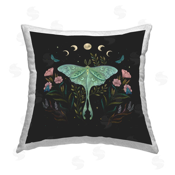 Stupell Industries Episodic Drawings | Moon Phases Moth Printed Throw Pillow