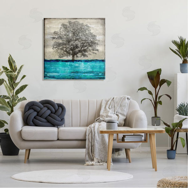 Stupell Industries Eric Turner | Modern Turquoise Tree Collage Wall Art