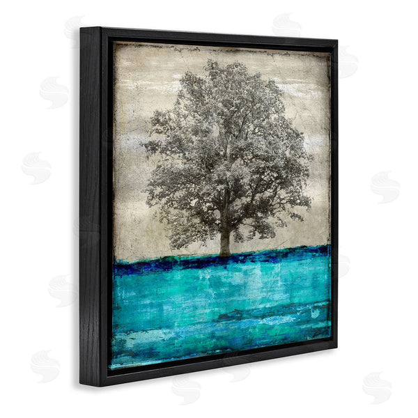 Stupell Industries Eric Turner | Modern Turquoise Tree Collage Wall Art