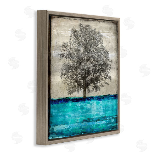 Stupell Industries Eric Turner | Modern Turquoise Tree Collage Wall Art