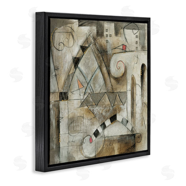 Stupell Industries Eric Waugh | Traditional European City Abstract Painting Rustic Pillars Wall Art