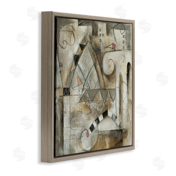 Stupell Industries Eric Waugh | Traditional European City Abstract Painting Rustic Pillars Wall Art